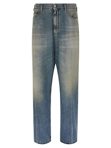 Bode Feather Runner Cropped Wide-Leg Jeans