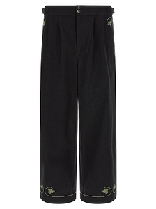 Bode Lucky Draw Embroidered Wide-Leg Pants