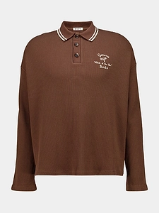 Bode Geneva Logo Embroidered Waffle-Knit Polo Shirt