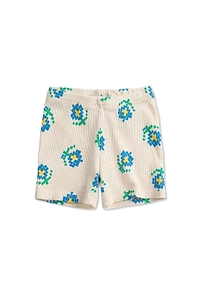 Bobo Choses Pixel Floral Ribbed Shorts