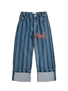 Bobo Choses Pickles Striped Wide-Leg Jeans