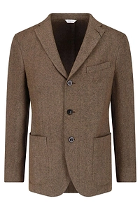 Boglioli Herringbone Single-Breasted Blazer