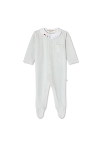 Bonpoint Velour Long-Sleeved Sleepsuit