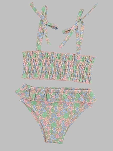 Bonton Lagoon Floral Ruffled Bikini Set
