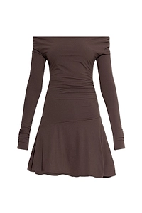 Bond-Eye Nixi Off-Shoulder Long-Sleeve Dress