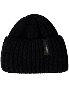 Borsalino Logo Patch Ribbed Knitted Beanie