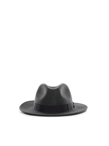 Borsalino Wide-Brim Ribbon-Trim Hat
