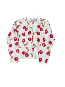 Bonpoint Allover Cherry Patterned Cardigan