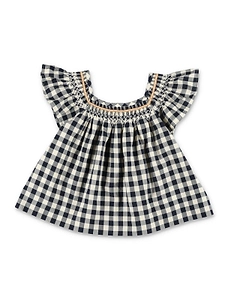 Bonpoint Carlie Smocked And Hand-Embroidered Blouse