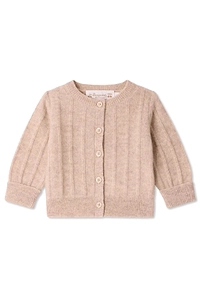 Bonpoint Crewneck Button-Up Cardigan