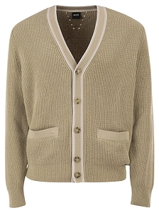 Boss Hugo Boss Contrast Trim Ribbed Cardigan