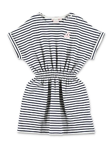 Bonpoint	Gathered Striped Crewneck Dress