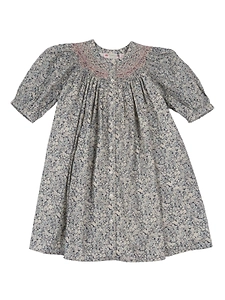 Bonpoint Floral Printed Crewneck Dress