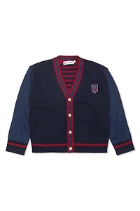 Bonpoint Jliuan Logo Patch V-Neck Cardigan