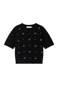 Bonpoint Justine Embellished Scallop Edge Jumper