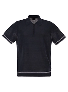 Boss Hugo Boss Zip Collar Contrast-Trim Polo Shirt