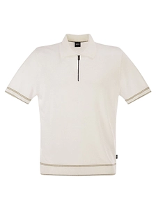 Boss Hugo Boss Zip Detailed Contrast-Trim Polo Shirt