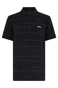 Boss Hugo Boss Zip-Neck Patterned Polo Shirt
