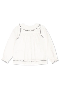 Bonpoint Maneke Embroidered Ruffle Blouse
