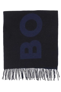 Boss Hugo Boss Logo Jacquard Fringed Edge Scarf