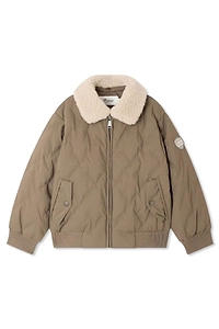 Bonpoint Mickson Shearling Collar Bomber Jacket