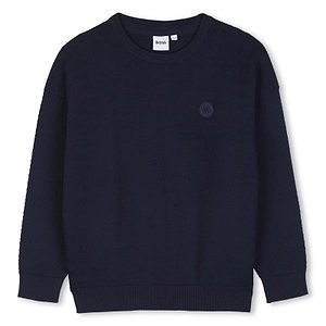Boss Kids Logo Patch Crewneck Sweatshirt