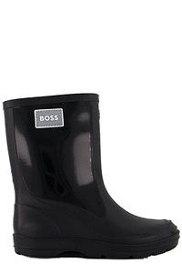 Boss Kids Logo-Patch Slip-On Wellington Boots