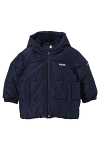 Boss Kids Logo Print Water-Repellent Padded Jacket