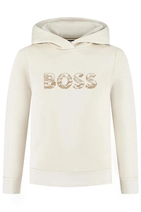 Boss Kids Logo Printed Long-Sleeved Hoodie