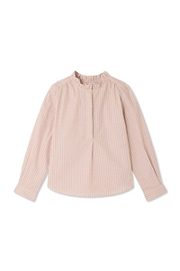 Bonpoint Murgundy Striped Ruffled Top