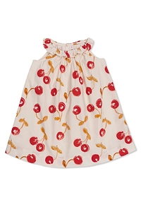 Bonpoint Niniki Ruffled Cherry-Print Sleeveless Dress