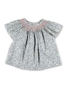 Bonpoint Nella Smocked Floral Printed Top