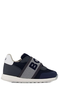 Boss Kids Round-Toe Mesh-Panelled Sneakers