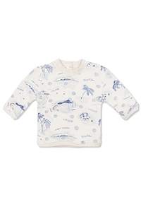 Bonpoint Palm-Tree Printed Crewneck Sweatshirt