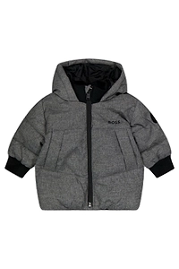 Boss Kids Zip-Up Padded Hooded Jacket