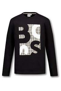 Boss Kids Graphic-Printed Long-Sleeved Crewneck T-Shirt