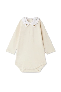 Bonpoint September House-Embroidered Collar Bodysuit
