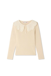 Bonpoint Ruffled Peter Pan Collar Maud Sweater