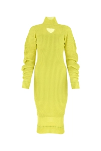 Bottega Veneta Turtleneck Cut-Out Rib-Knit Dress