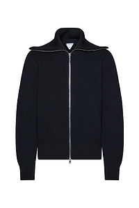 Bottega Veneta Zip-Up High Collar Knitted Sweater
