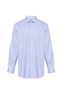 Brioni Striped Spread-Collar Shirt