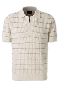 Brioni Striped Short Sleeved Polo Shirt
