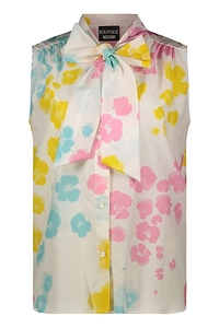 Boutique Moschino Bow-Neck Sleeveless Top