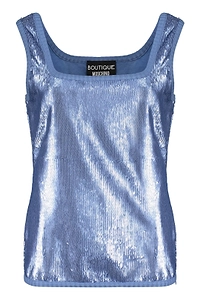 Boutique Moschino Sequined Scoop-Neck Top