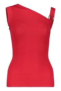 Boutique Moschino Ribbed Asymmetric Knitted Top