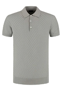 Brioni Woven Pattern Knitted Polo Shirt