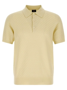 Brioni Woven Pattern Knitted Polo Shirt