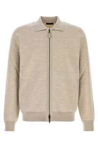Brioni Zip-Up Shirt Collar Knitted Jacket