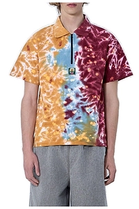 Brain Dead Zip Collar Patterned Polo Shirt