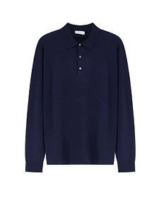 Bramani Cashmere Long-Sleeve Polo Shirt